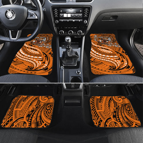 Personalised Wests Tigers Car Mats Polynesian Tribal Art Style With Powerful Tiger Mascot