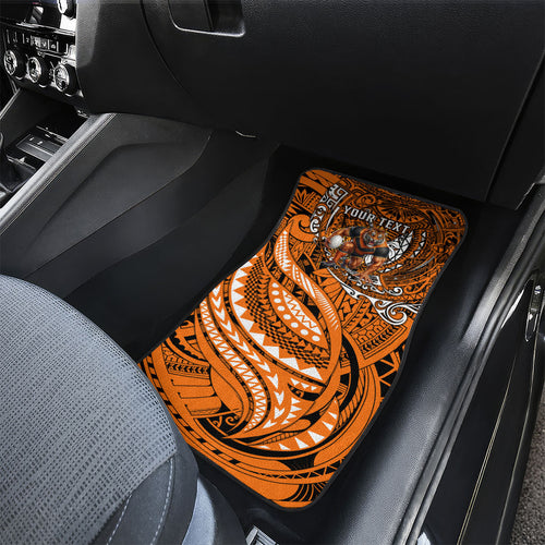 Personalised Wests Tigers Car Mats Polynesian Tribal Art Style With Powerful Tiger Mascot