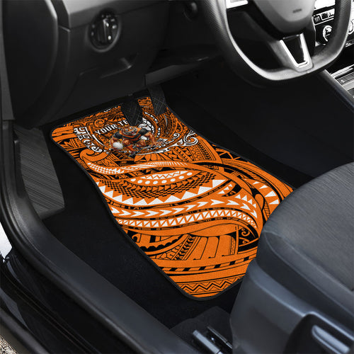 Personalised Wests Tigers Car Mats Polynesian Tribal Art Style With Powerful Tiger Mascot