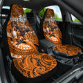 Personalised Wests Tigers Car Seat Cover Polynesian Tribal Art Style With Powerful Tiger Mascot