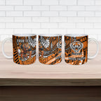 Personalised Wests Tigers Ceramic Mug Polynesian Tribal Art Style With Powerful Tiger Mascot