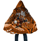Personalised Wests Tigers Cloak Polynesian Tribal Art Style With Powerful Tiger Mascot