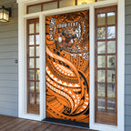 Personalised Wests Tigers Door Cover Polynesian Tribal Art Style With Powerful Tiger Mascot