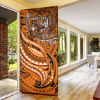 Personalised Wests Tigers Door Cover Polynesian Tribal Art Style With Powerful Tiger Mascot