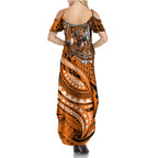 Personalised Wests Tigers Family Matching Summer Maxi Dress and Hawaiian Shirt Polynesian Tribal Art Style With Powerful Tiger Mascot