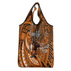 Personalised Wests Tigers Grocery Bag Polynesian Tribal Art Style With Powerful Tiger Mascot