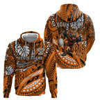 Personalised Wests Tigers Hoodie Polynesian Tribal Art Style With Powerful Tiger Mascot