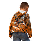 Personalised Wests Tigers Kid Hoodie Polynesian Tribal Art Style With Powerful Tiger Mascot