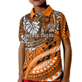 Personalised Wests Tigers Kid Polo Shirt Polynesian Tribal Art Style With Powerful Tiger Mascot