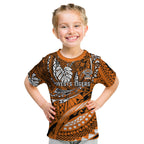 Personalised Wests Tigers Kid T Shirt Polynesian Tribal Art Style With Powerful Tiger Mascot