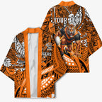 Personalised Wests Tigers Kimono Polynesian Tribal Art Style With Powerful Tiger Mascot