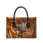 Personalised Wests Tigers Leather Bag Polynesian Tribal Art Style With Powerful Tiger Mascot