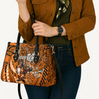 Personalised Wests Tigers Leather Bag Polynesian Tribal Art Style With Powerful Tiger Mascot