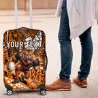 Personalised Wests Tigers Luggage Cover Polynesian Tribal Art Style With Powerful Tiger Mascot