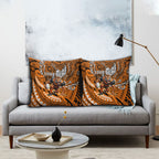 Personalised Wests Tigers Pillow Cover Polynesian Tribal Art Style With Powerful Tiger Mascot