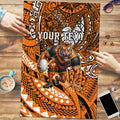 Personalised Wests Tigers Puzzle Polynesian Tribal Art Style With Powerful Tiger Mascot