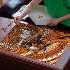 Personalised Wests Tigers Puzzle Polynesian Tribal Art Style With Powerful Tiger Mascot