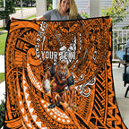 Personalised Wests Tigers Quilt Polynesian Tribal Art Style With Powerful Tiger Mascot