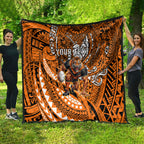 Personalised Wests Tigers Quilt Polynesian Tribal Art Style With Powerful Tiger Mascot