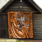 Personalised Wests Tigers Quilt Polynesian Tribal Art Style With Powerful Tiger Mascot