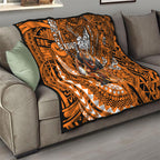 Personalised Wests Tigers Quilt Polynesian Tribal Art Style With Powerful Tiger Mascot