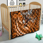 Personalised Wests Tigers Quilt Polynesian Tribal Art Style With Powerful Tiger Mascot