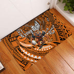 Personalised Wests Tigers Rubber Doormat Polynesian Tribal Art Style With Powerful Tiger Mascot
