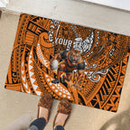 Personalised Wests Tigers Rubber Doormat Polynesian Tribal Art Style With Powerful Tiger Mascot