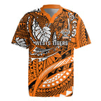 Personalised Wests Tigers Rugby Jersey Polynesian Tribal Art Style With Powerful Tiger Mascot