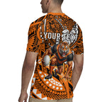 Personalised Wests Tigers Rugby Jersey Polynesian Tribal Art Style With Powerful Tiger Mascot