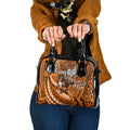 Personalised Wests Tigers Shoulder Handbag Polynesian Tribal Art Style With Powerful Tiger Mascot