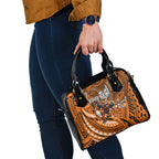 Personalised Wests Tigers Shoulder Handbag Polynesian Tribal Art Style With Powerful Tiger Mascot