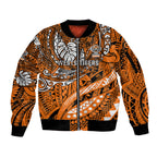 Personalised Wests Tigers Sleeve Zip Bomber Jacket Polynesian Tribal Art Style With Powerful Tiger Mascot
