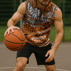 Personalised Wests Tigers Sleeveless Hoodie Polynesian Tribal Art Style With Powerful Tiger Mascot