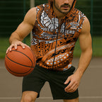 Personalised Wests Tigers Sleeveless Zip Hoodie Polynesian Tribal Art Style With Powerful Tiger Mascot