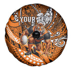 Personalised Wests Tigers Spare Tire Cover Polynesian Tribal Art Style With Powerful Tiger Mascot