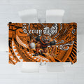 Personalised Wests Tigers Tablecloth Polynesian Tribal Art Style With Powerful Tiger Mascot