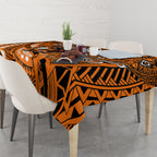 Personalised Wests Tigers Tablecloth Polynesian Tribal Art Style With Powerful Tiger Mascot