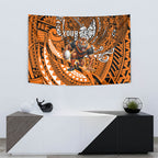 Personalised Wests Tigers Tapestry Polynesian Tribal Art Style With Powerful Tiger Mascot