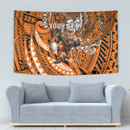 Personalised Wests Tigers Tapestry Polynesian Tribal Art Style With Powerful Tiger Mascot