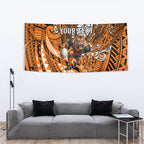 Personalised Wests Tigers Tapestry Polynesian Tribal Art Style With Powerful Tiger Mascot
