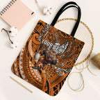 Personalised Wests Tigers Tote Bag Polynesian Tribal Art Style With Powerful Tiger Mascot