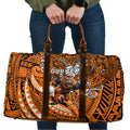 Personalised Wests Tigers Travel Bag Polynesian Tribal Art Style With Powerful Tiger Mascot