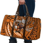 Personalised Wests Tigers Travel Bag Polynesian Tribal Art Style With Powerful Tiger Mascot