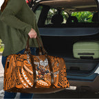 Personalised Wests Tigers Travel Bag Polynesian Tribal Art Style With Powerful Tiger Mascot