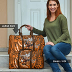 Personalised Wests Tigers Travel Bag Polynesian Tribal Art Style With Powerful Tiger Mascot