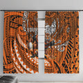 Personalised Wests Tigers Window Curtain Polynesian Tribal Art Style With Powerful Tiger Mascot