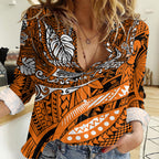 Personalised Wests Tigers Women Casual Shirt Polynesian Tribal Art Style With Powerful Tiger Mascot