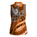 Personalised Wests Tigers Women Sleeveless Polo Shirt Polynesian Tribal Art Style With Powerful Tiger Mascot