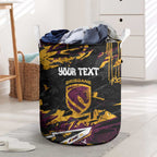 Personalized Brisbane Broncos Laundry Basket Graffiti Grunge Abstract Urban Street Style Design